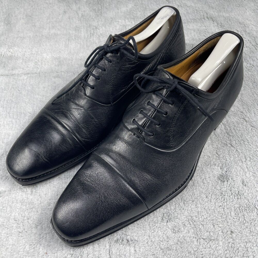 Magnanni Federico Cap Toe Oxford Mens Size 11.5 Black Leather Dress Shoes 12654